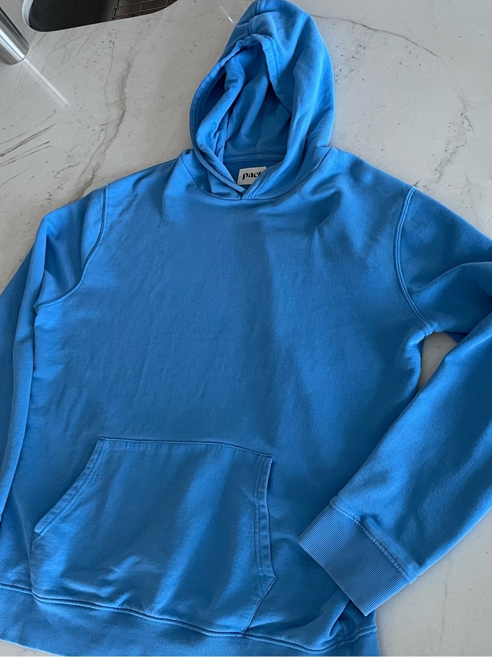 Pact Organic 100% organic cotton Blue Hooded Sweatshirt xl extra large oversized